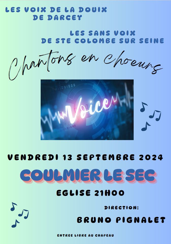 Concert de rentrée "100 Choristes" le 13/09/2024